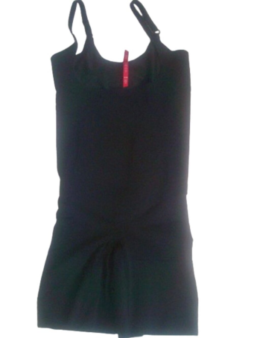 Spanx Red Hot Women's Black Open Bust Mid Thigh Bodysuit Onesie Size M/M